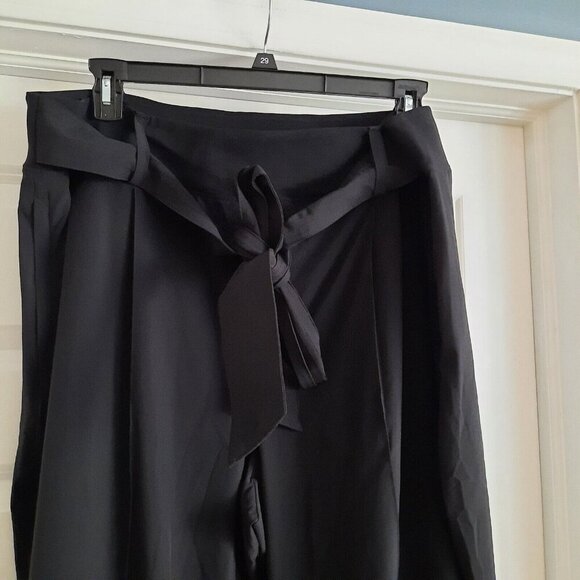 Athleta Cardiff Pants Womens 22 Black High Rise Pull On Ankle Office Tie Waist - Picture 2 of 15